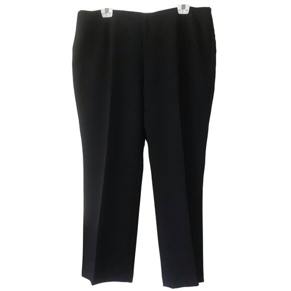 Talbots Heritage Side Zip Straight Wide Leg Dress Pants Size 18 Petite Black NWT - Picture 1 of 11